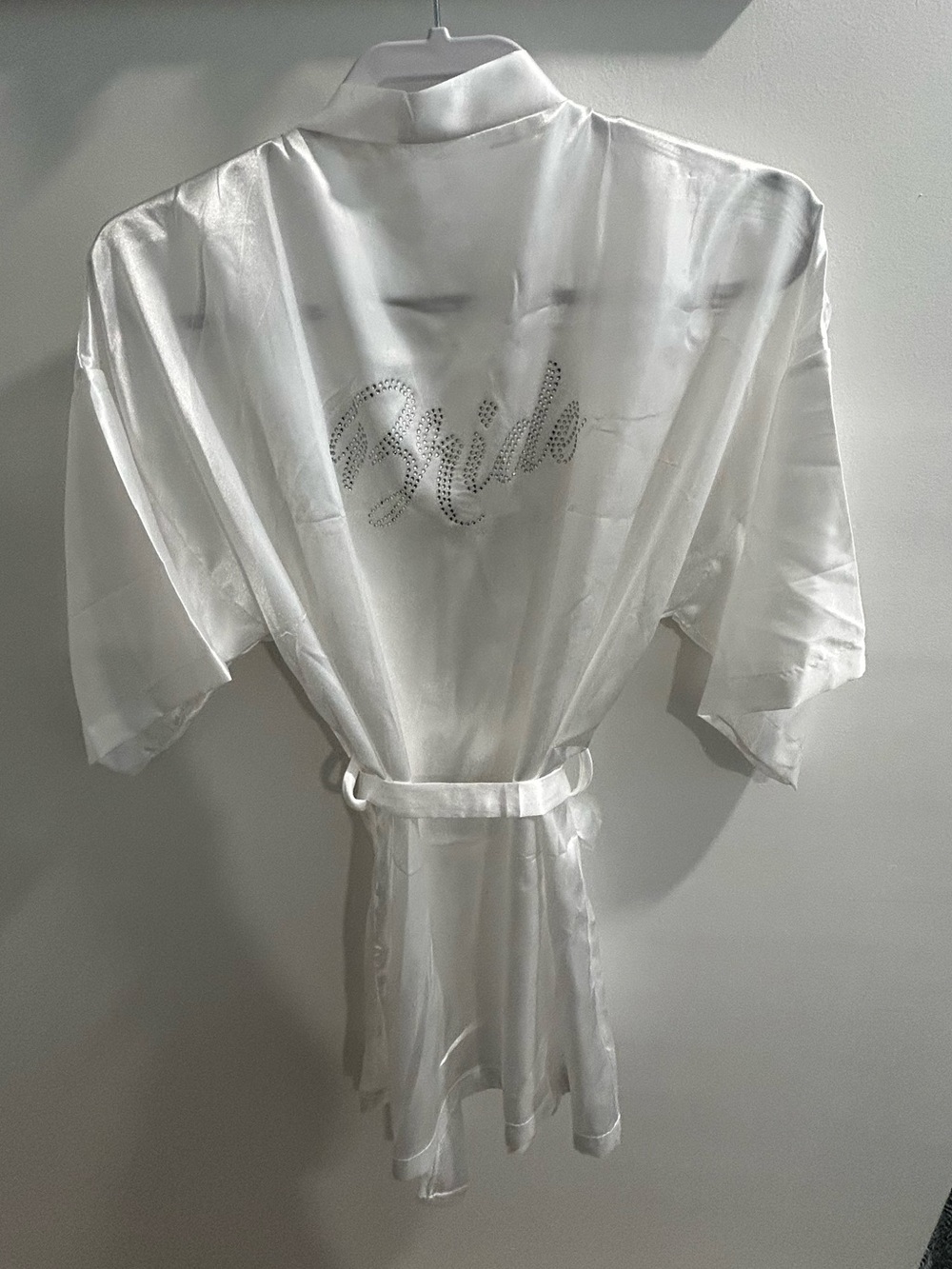 Satin Bride Robe in White - Elegant Bridal Wrap